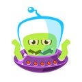 Wrathful emotional allien, cute cartoon monster. Colorful vector Illustration