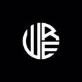 WRE logo WRE icon WRE monogram WRE letter minimalist Circle flat Unique modern abstract logo design Royalty Free Stock Photo