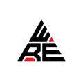 WRE triangle letter logo design with triangle shape. WRE triangle logo design monogram. WRE triangle vector logo template with red Royalty Free Stock Photo