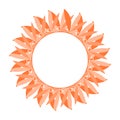 Wreath of abstract orange leaves icon element