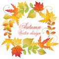 Wreath of autumn leaves.Vector illustration