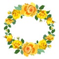 Wreath Background with Yellow Roses.