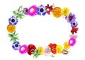 wreath of bright flowers in Ukrainian style Royalty Free Stock Photo