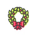 Wreath Christmas Assortment Vector Illustration