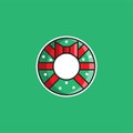 Wreath Christmas illustration Icon or striker  design Royalty Free Stock Photo