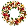 Wreath with Coral and Red Berries