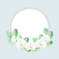 Wreath decorated with orchid and pearls