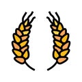 wreath ears of wheat color icon vector illustration