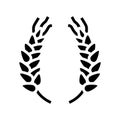 wreath ears of wheat glyph icon vector illustration