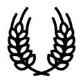 wreath ears of wheat line icon vector illustration