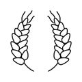 wreath ears of wheat line icon vector illustration