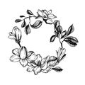 Wreath in engraving style