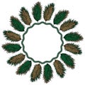 A wreath of fir branches. Ornament Music of the wind. Native American decor.