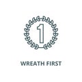 Wreath first vector line icon, linear concept, outline sign, symbol