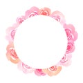 Wreath of flowers in watercolor style with white background vector.