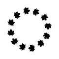 Wreath foliage maple Black sign icon. Vector illustration eps 10 Royalty Free Stock Photo