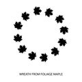 Wreath foliage maple Black sign icon. Vector illustration eps 10 Royalty Free Stock Photo