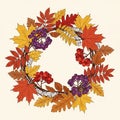 Wreath has a natural, rustic feel, typically associated with fall and harv Royalty Free Stock Photo