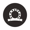 wreath icon in badge style. One of Death collection icon can be used for UI, UX