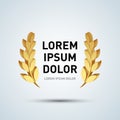 Wreath icon. Laurel wreaths symbol of victory, glory and success. 3d illustration. Design element.