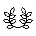 Wreath leafs crown line style icon