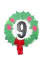 Wreath with number nine