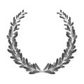 Wreath from olive branches.Olives single icon in monochrome style vector symbol stock illustration web.