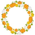 Wreath of orange and white pumpkin