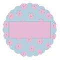 Wreath pastel colors for baby pink and blue paper with flowers and pearly beads cloud place for inscription vector shadow isolated