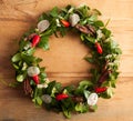 Wreath from periwinkle