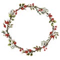 Wreath with rose hips