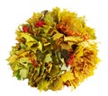 Wreath of yellow maple leaves Royalty Free Stock Photo