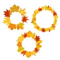 Wreaths with autumn falling leaves Royalty Free Stock Photo