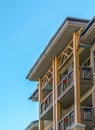 Wreaths on the balconies of building in Park City