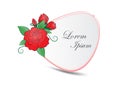 Wreaths red rose vector, Vector round frame , floral branch can be used valentines day card, fabric, wedding card, printing Royalty Free Stock Photo