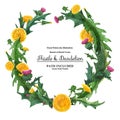 Wreaths from thistle and dandelion for decoration Royalty Free Stock Photo