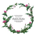 Wreaths from thistle and heather for decoration Royalty Free Stock Photo