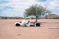 Wreck and abandoned car in Nairobi, Kenya, AFrica desert Royalty Free Stock Photo