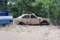 Wreck and abandoned car in Nairobi, Kenya, AFrica desert Royalty Free Stock Photo