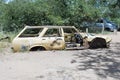Wreck and abandoned car in Nairobi, Kenya, AFrica desert Royalty Free Stock Photo