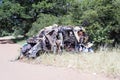 Wreck and abandoned car in Nairobi, Kenya, AFrica desert Royalty Free Stock Photo