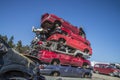 Wreck cars on a scrap yard