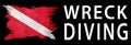 Wreck Diving, Diver Down Flag, Scuba flag Royalty Free Stock Photo