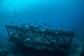 Wreck and fishes swim in Gili, Lombok, Nusa Tenggara Barat, Indonesia underwater photo