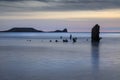 The wreck of the Helvetia on Rhossili Bay, South Wales UK Royalty Free Stock Photo