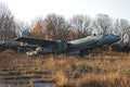 Wreck Ilyushin Il-28 bomber plane