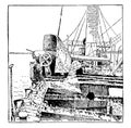 Wreck of the Isla de Luzon, vintage illustration