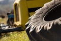 Wreck junk tire tractor