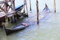Wreck Of An Old Gondola Sunk In Venice