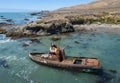 Shipwreck at Cayucos, California, the Point Estero, drone image Royalty Free Stock Photo